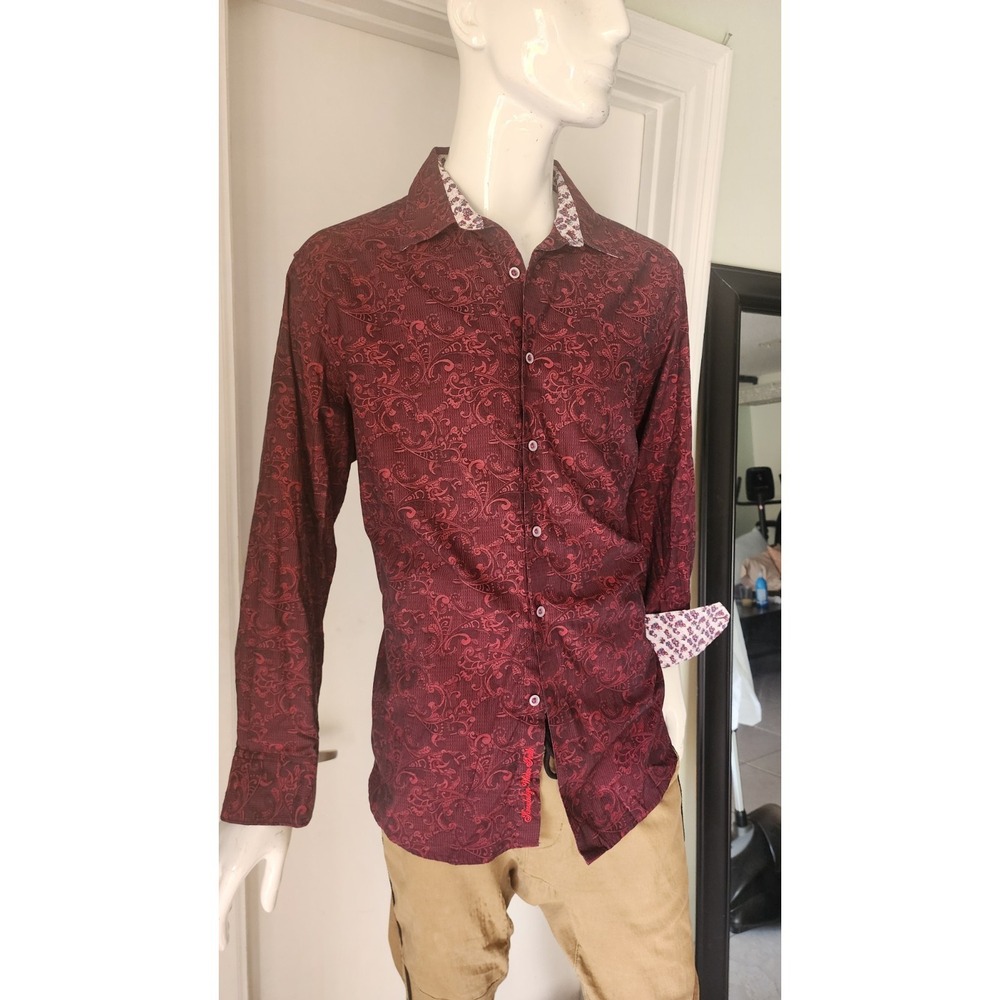 Robert Graham Mens Point Button-Up A17 Graf  Long Sleeve Cotton Size 2XL